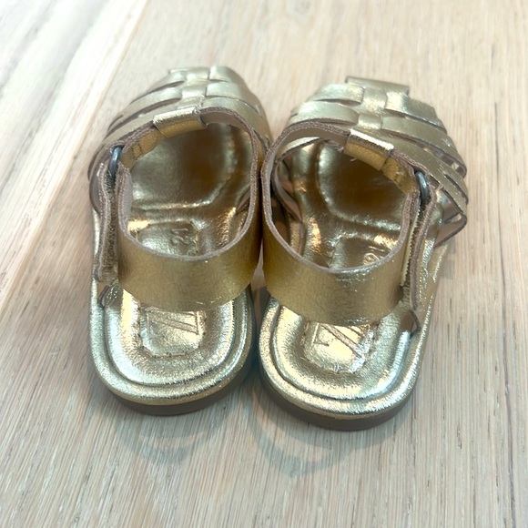 Zara gold leather fisherman sandals toddler Size US 5.5, EU 21. - Picture 2 of 4